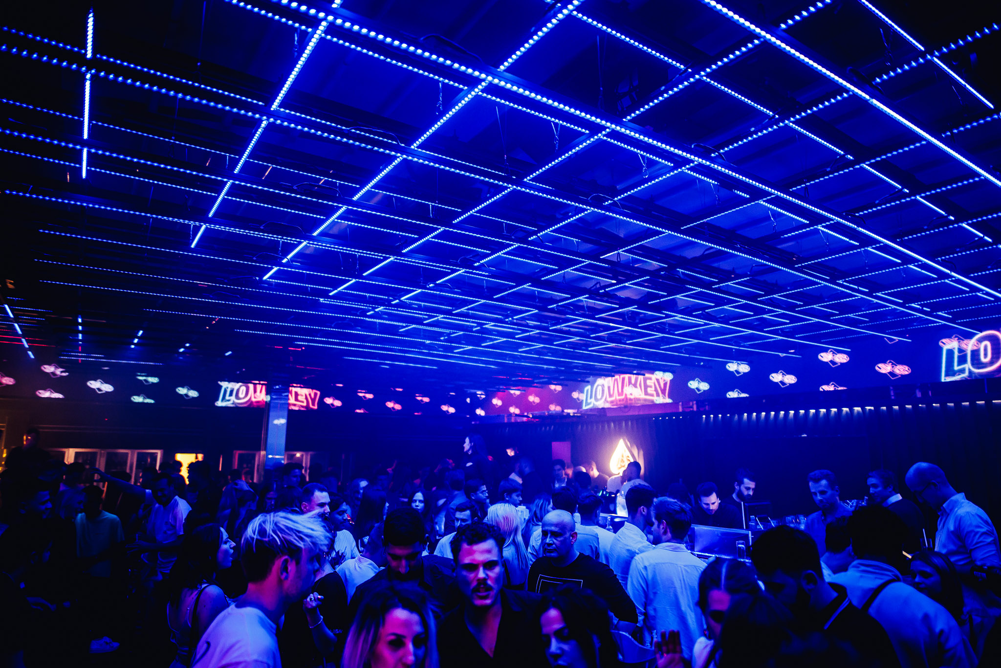 The dancefloor under the light ceiling of The Villa